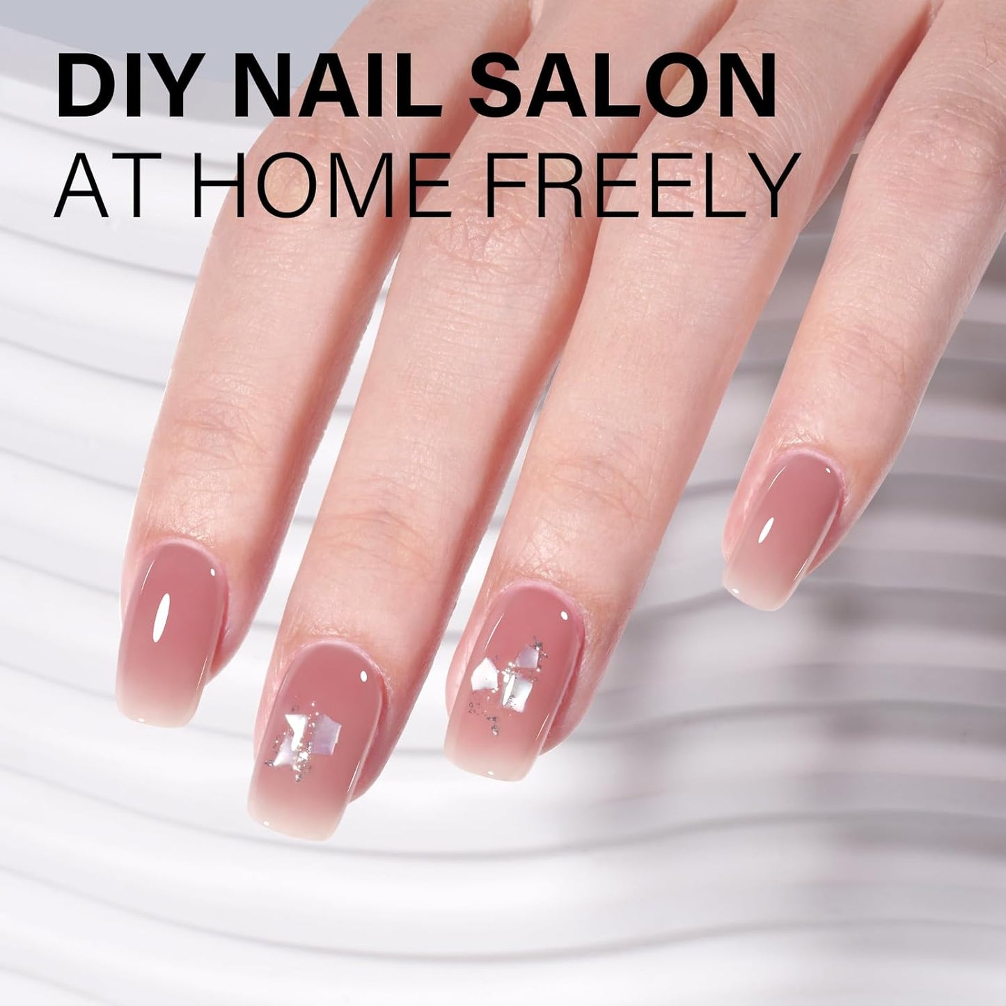 AILLSA Crystal Rose Nude Gel Polish Soft Red Jelly Gels Nail Polish Nude Pink Translucent Nail Polish Neutral Color Soak Off U V Sheer Gel Nails for Nail Salon at Home 0.51 Fl Oz