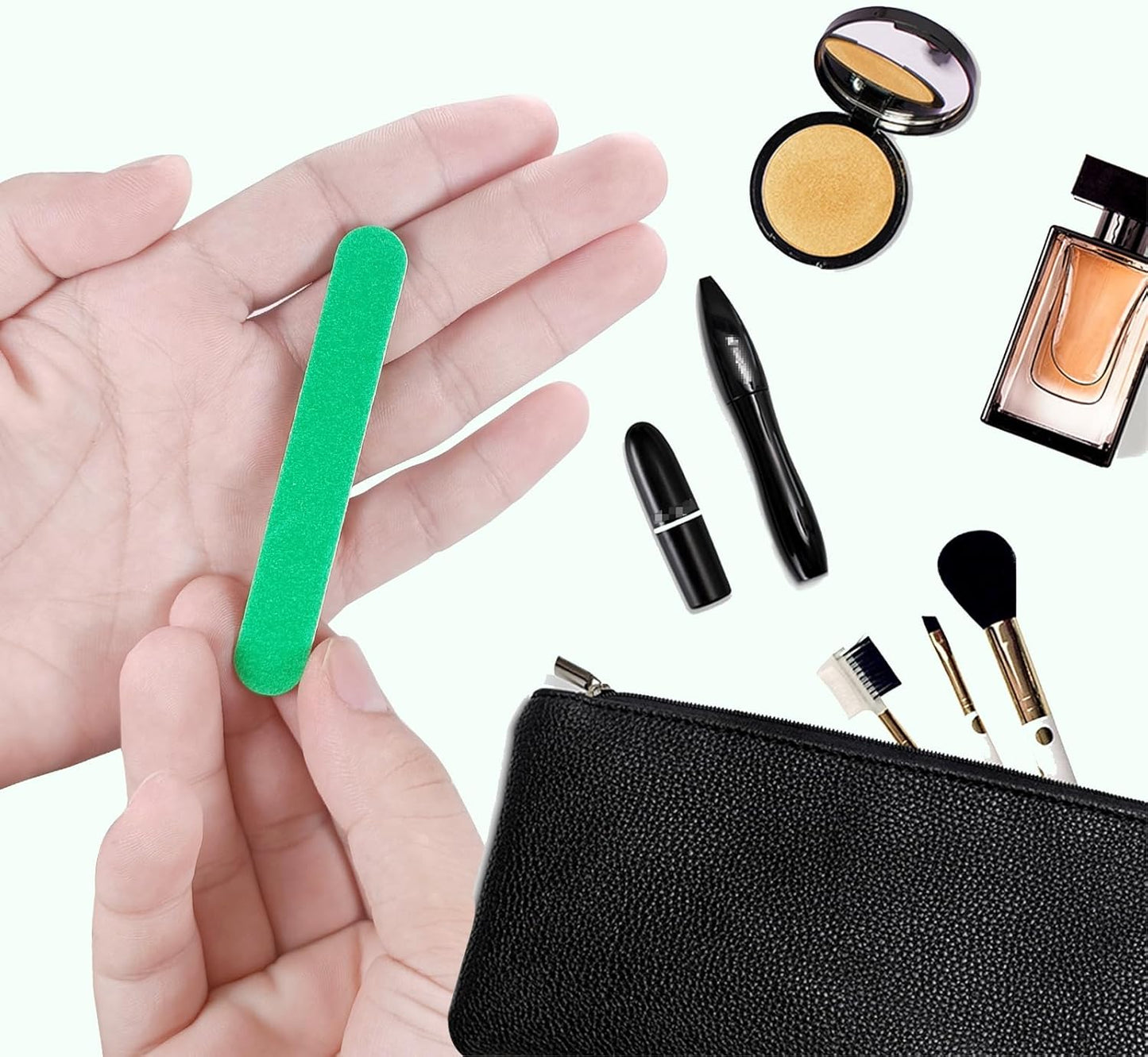 Mini Nail Files Bulk (100 Pcs), Double Sided Emery Board Nail File for Nature Nails, Manicure Tool Set Disposable Colorful Nail File for Home Salon Use Travel Size Men Women Kids Wood Board