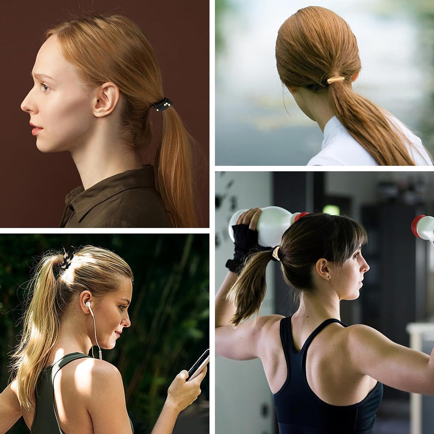 Hair Tie Bracelet, 5 Pcs Boho Hair Ties For Girls and Women, Elastic Hair Ties, Hair Bands For Ponytails, Ponytail Holder For Daily Life, Sport, Cooking, Working (Set 17)