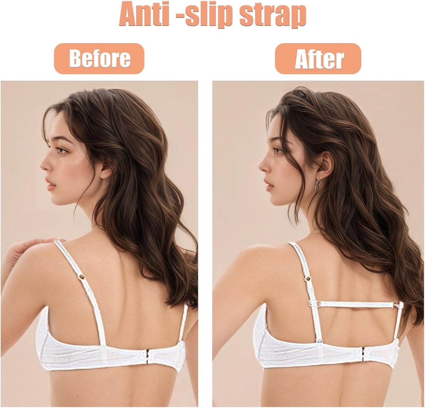 18 Pcs Bra Straps Clips Adjustable Non Slip Bra Clips for Racerback Bra Straps Holder Bra Extenders 2/3 Hook