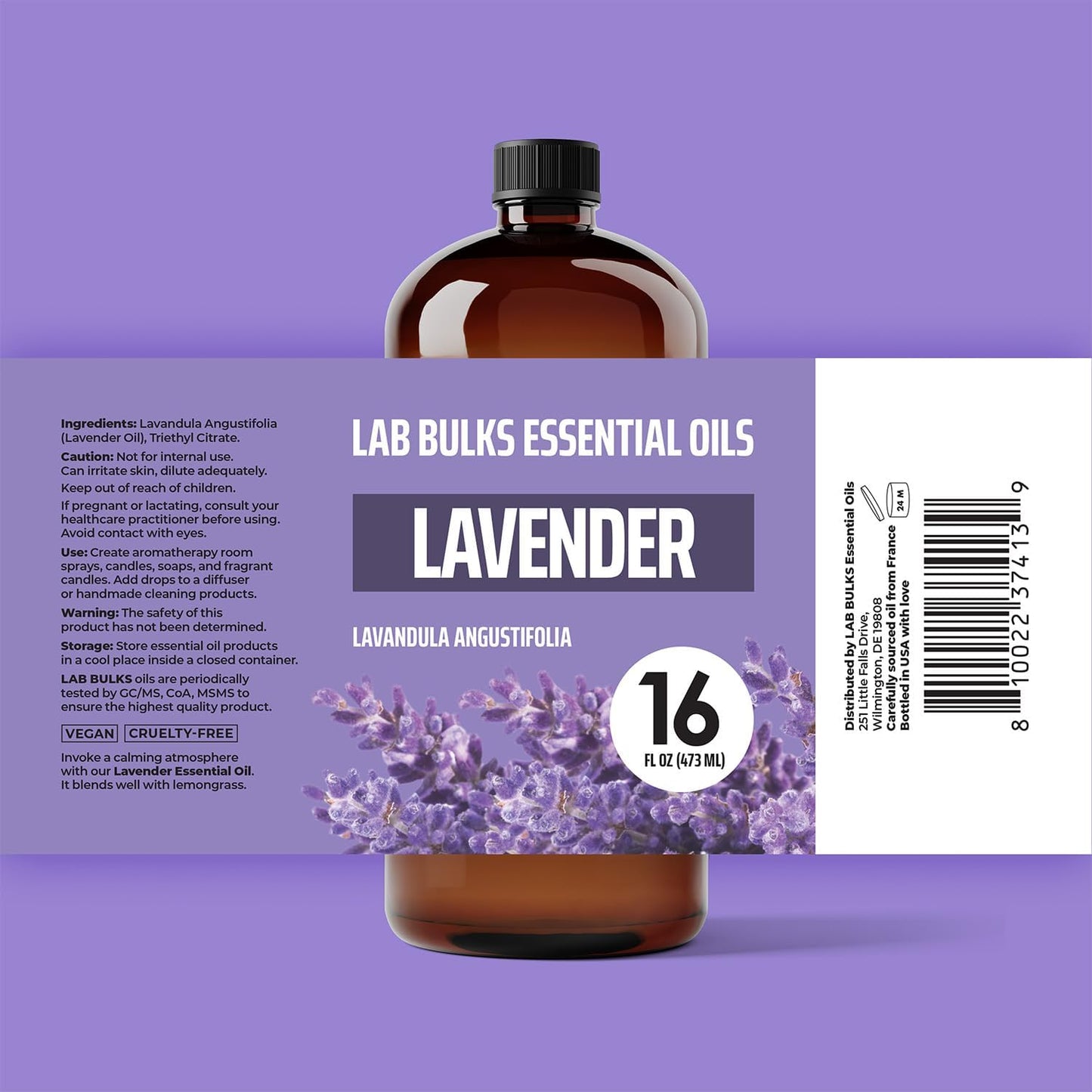 Lavender Essential Oil 16 oz Bottle for Diffusers, Candles, & Home – Aromatherapy Oil 1 Pack