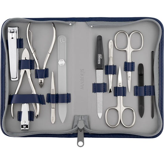 Manicure Set Women and Men – 12-Piece Professional Grooming Kit with Premium Tools, Genuine Leather Case, and exclusive Glass Nail File for Hand & Foot Care, German Quality