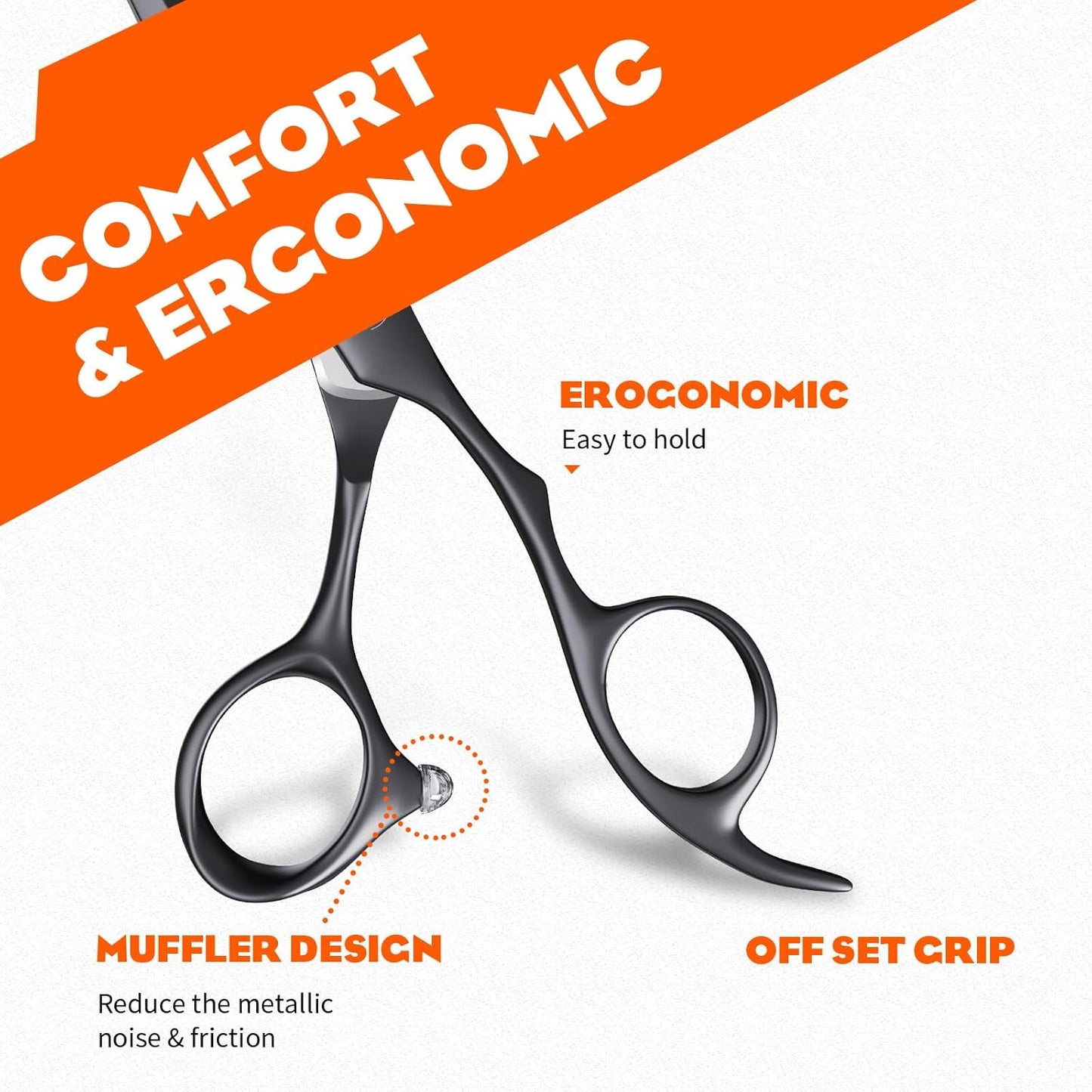 Sirabe HIGH-END Professional Hair Cutting Scissors Shears - Ultra Sharp Blades for Precise Cutting - Barber Shears Haircut Scissors 440C Stainless Steel for Salon Hairstyling & Home Hairdressing