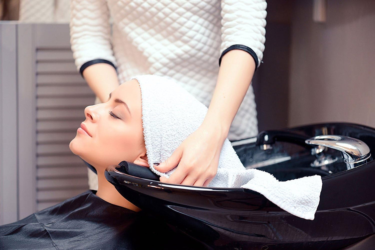 Utopia Towels, Salon Towel, Pack of 24, 16 by 27 Inches, Highly Absorbent Cotton Towels for Hand, Gym, Beauty, Spa, and Home Hair Care, White