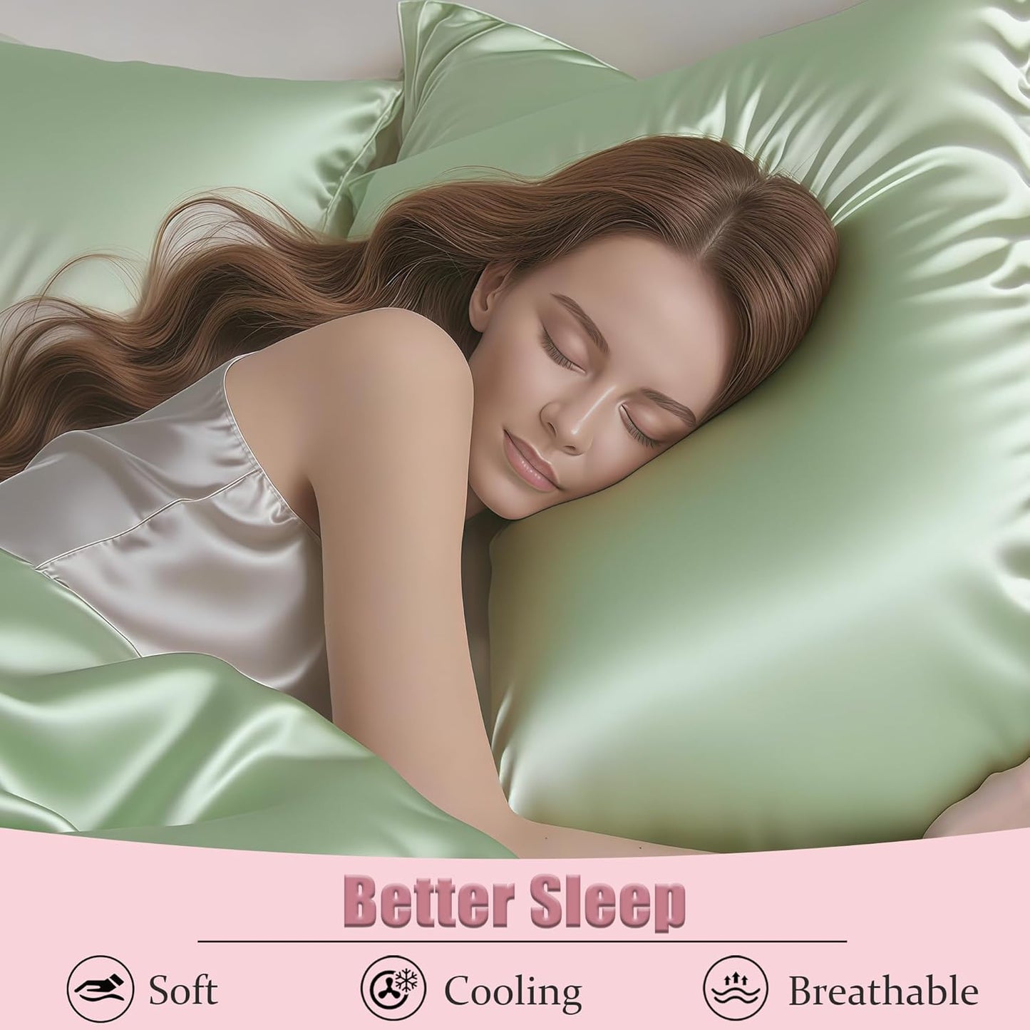 Mulberry Silk Pillow Cases Queen Size Set of 2, Ultra Smooth Soft Breathable Cooling Pillow Cases for Hot Sleepers, Silk Satin Pillowcases 2 Pack with Zipper for Hair and Skin, Gifts for Women