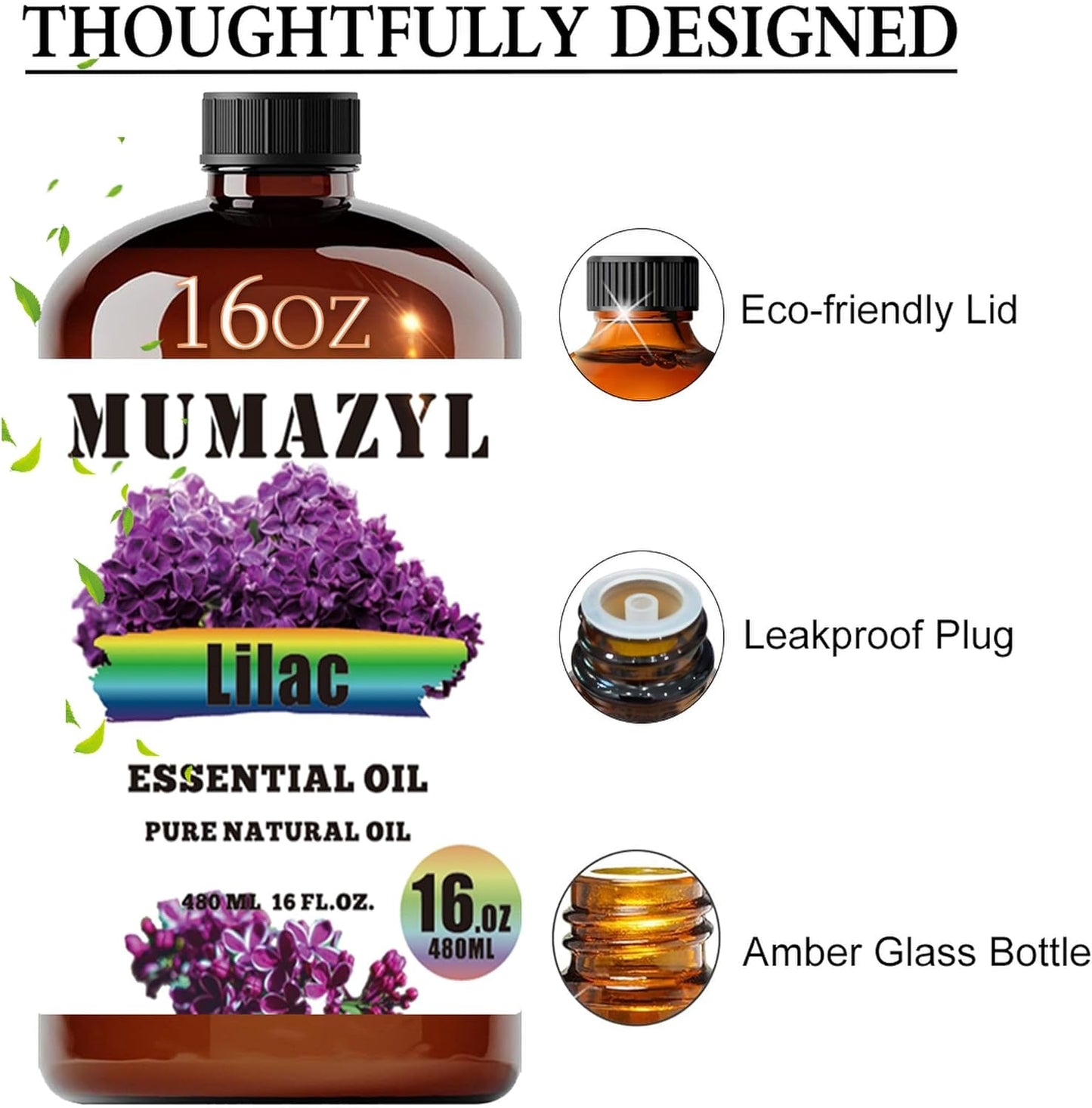 Lilac Essential Oil, Lilac Oil 16 Fl Oz 480ML for Diffuser Humidifier Yoga Cleaning DIY Candle Soap Making Essential Oils