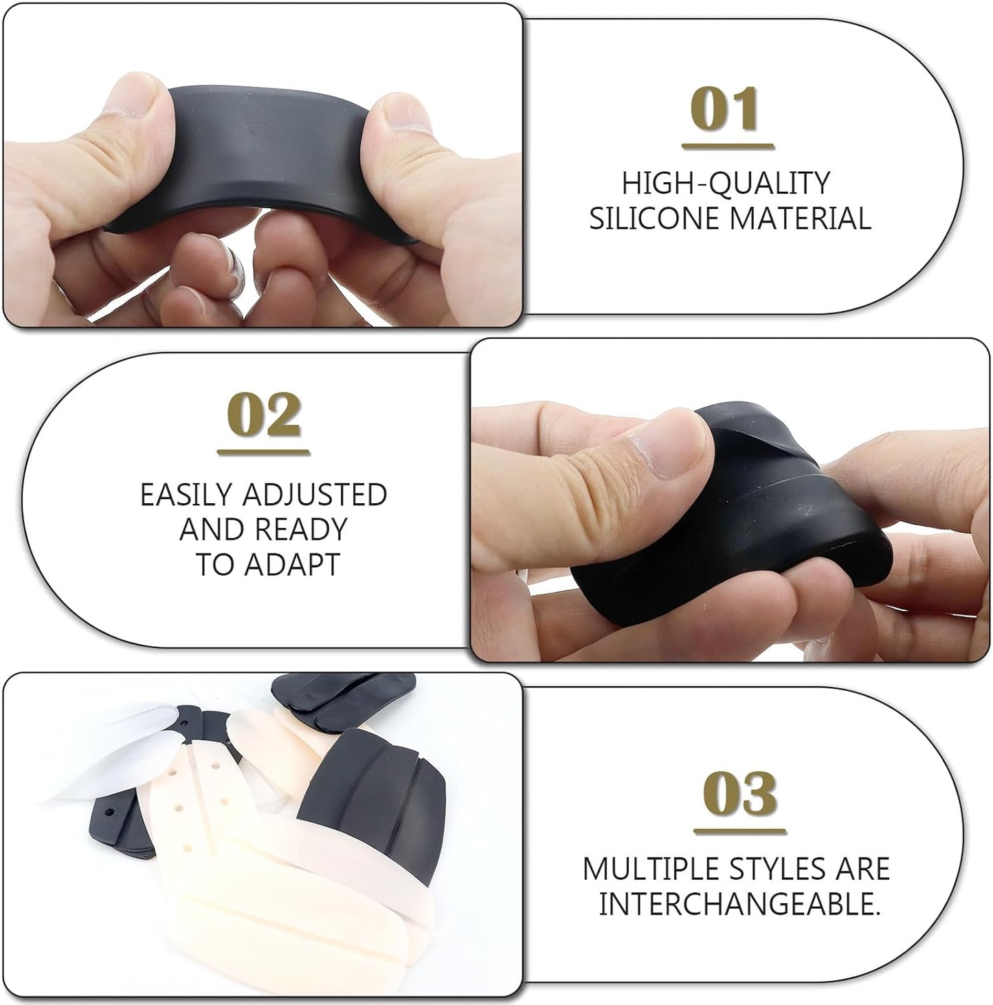 9 Pairs Bra Strap Cushion 3 Colors 2 Size Non-Slip Silicone Bra Strap Cushions Soft Gel Strap Holders to Prevent Slipping for Women and Girls