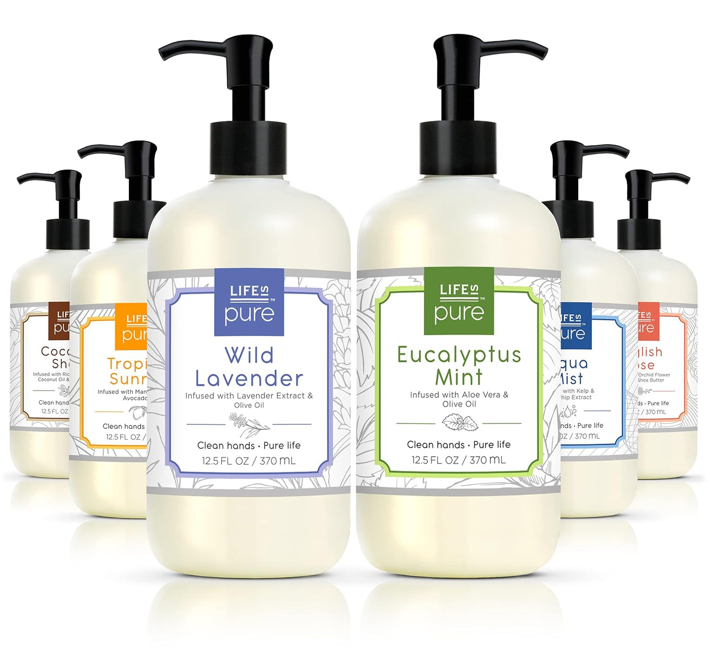 Life Is Pure, 6 Fresh & Soothing Scents, Variety Pack, Liquid Hand Soap, 12.5 fl oz