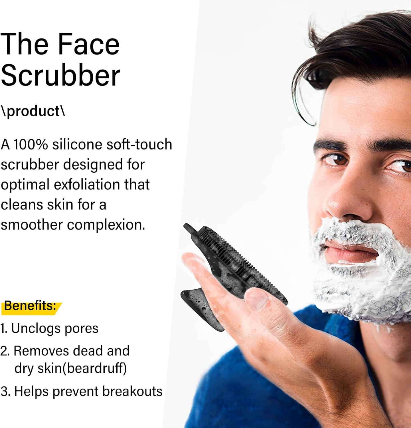 3 Pack Face Scrubber,Silicone Facial Cleansing Brush for Men & Women,Reusable Gentle Facial Waterproof Cleansing Skin Brush Exfoliating Scrubber for Sensitive Skin (Black+Pink+Gray)