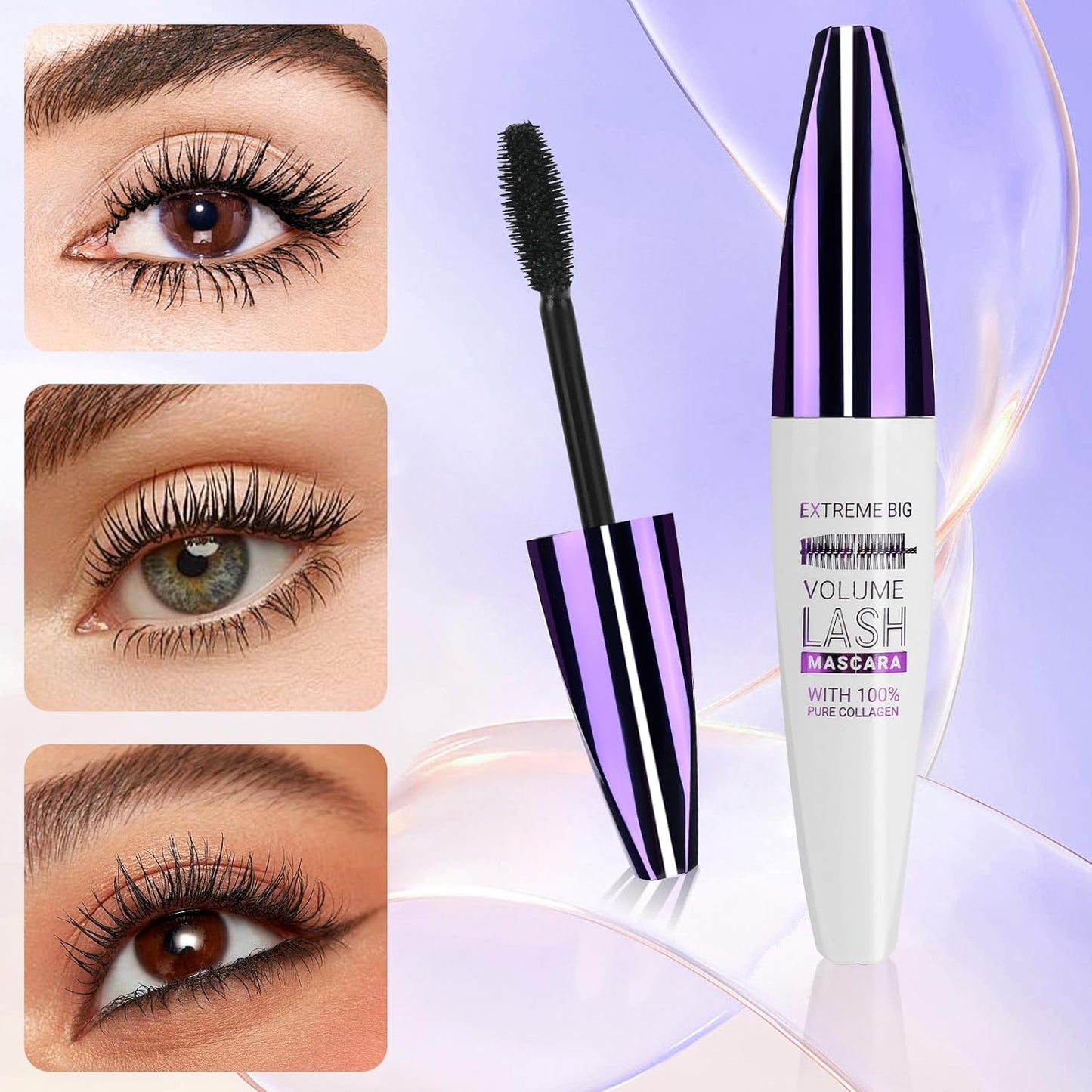 2PCS Black Mascara for Eyelashes, 5D Colored Mascara 【Waterproof】【Natural Curling】【Lengthening Curling rimel de pestañas Volume】for Women Eye Makeup Cosplay & Parties