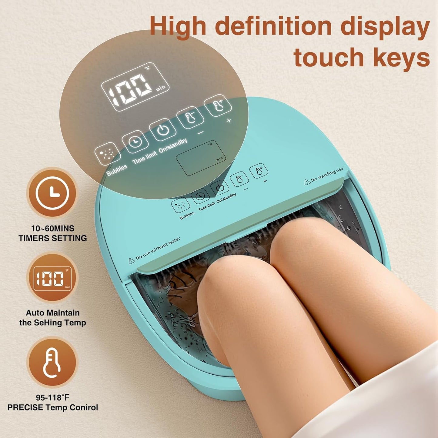 Pedicure Foot Spa with Bubble and Heat,Collapsible Foot Soaking Tub with Remote Control,Pedicure Tools for Feet,Foot Bath Soak Tub Gift for Women/Men,Mom/Dad