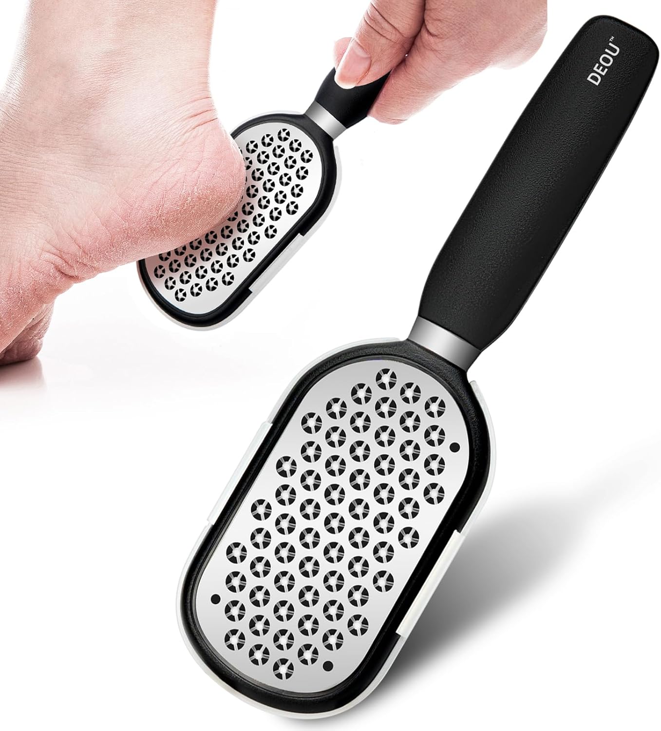 Metal Foot File SStainless Dead Skin Callus Remover for Dead Skin Professional Secure Foot Scrubber Heel Scraper Cracked Heels Repair Pedicure Tools for feet