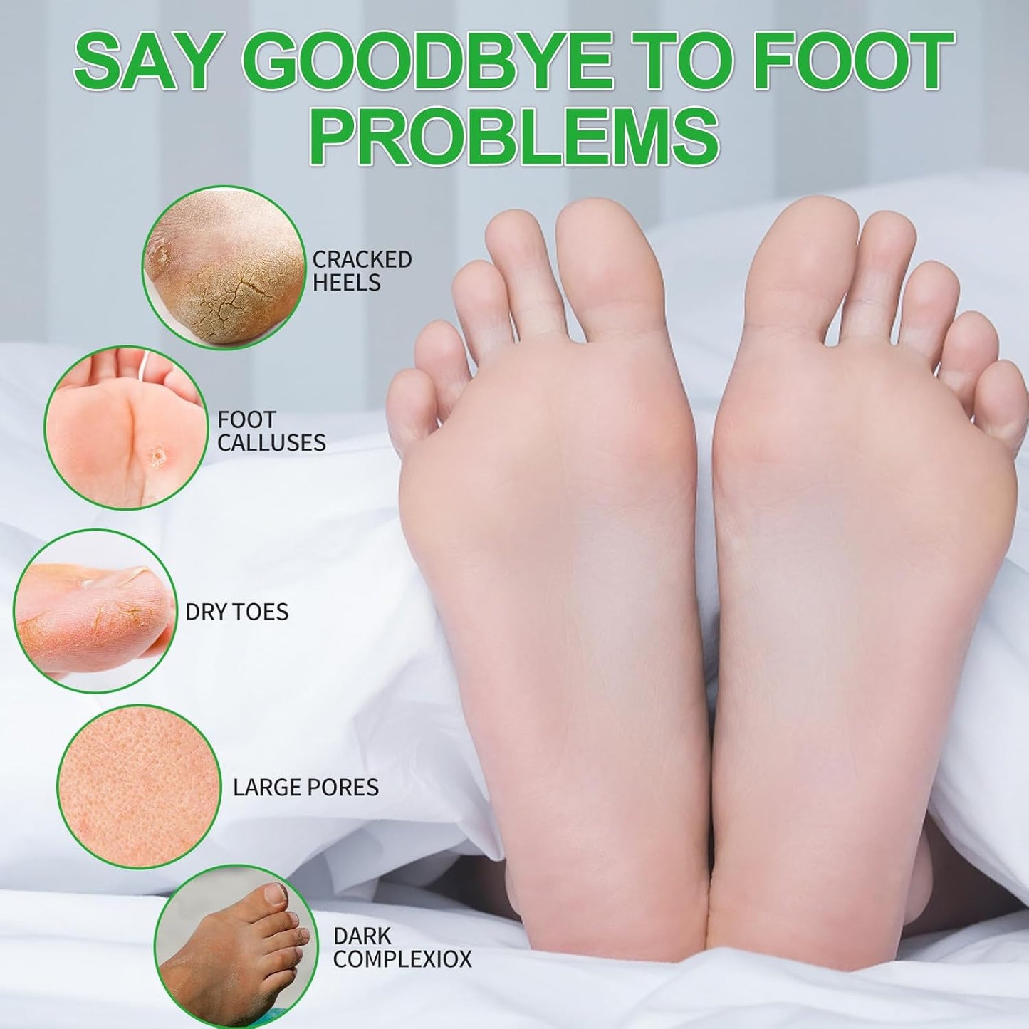 Pedicure Kit Foot Soak Set: Bubble Salt, Sugar Scrub, Massage Mask, Massage Lotion in a Box, 4 Step Foot Spa Kit for Dry Feet, Calluses and Tired Feet(3 Set Jasmine)