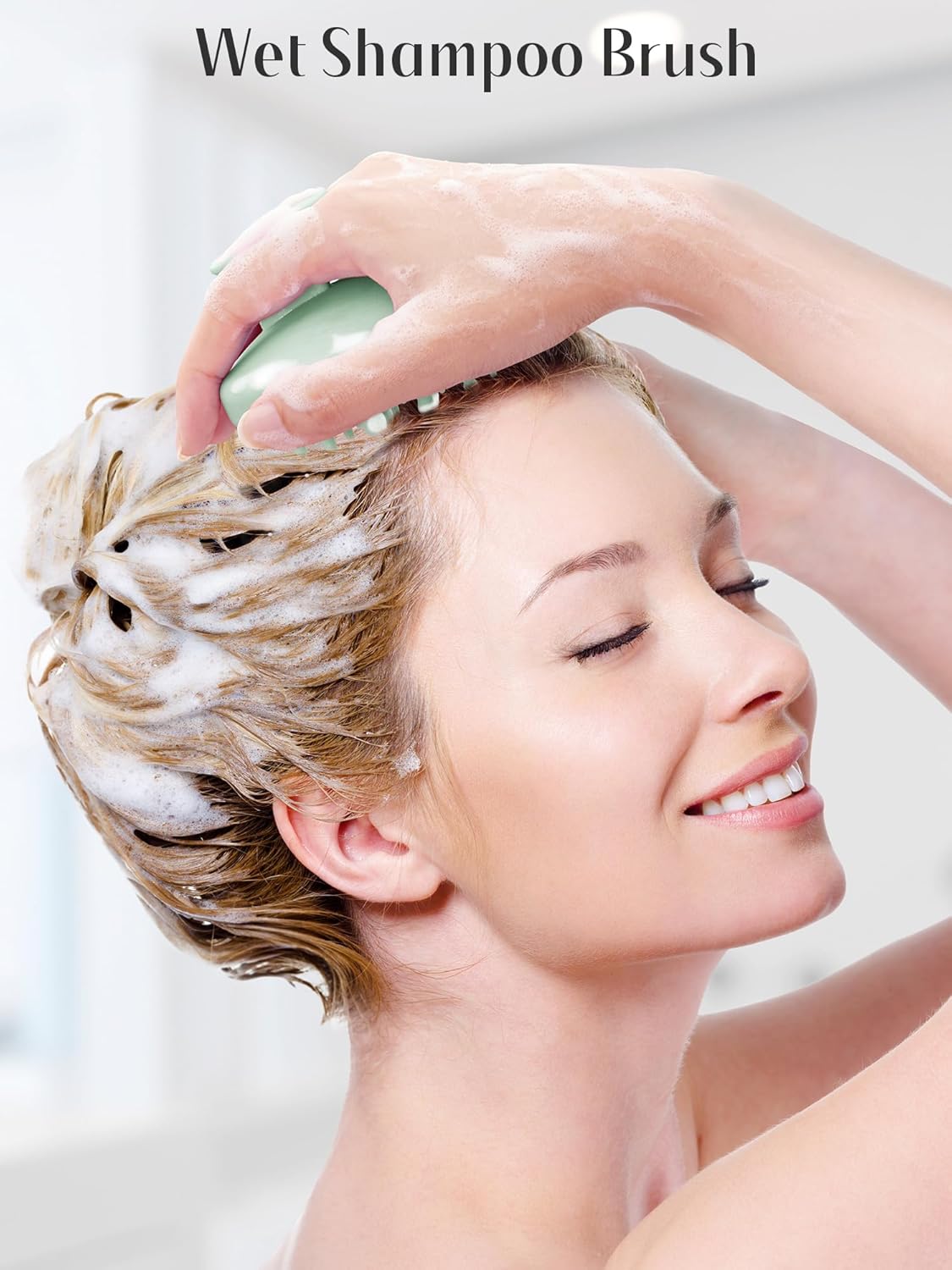 HEETA Scalp Massager Hair Growth, Scalp Scrubber with Soft Bristles, Integrated Silicone Design, Exfoliator for Dandruff Removal & Relaxation, Shampoo Brush Fit Wet/Dry Hair Use, Dark Green