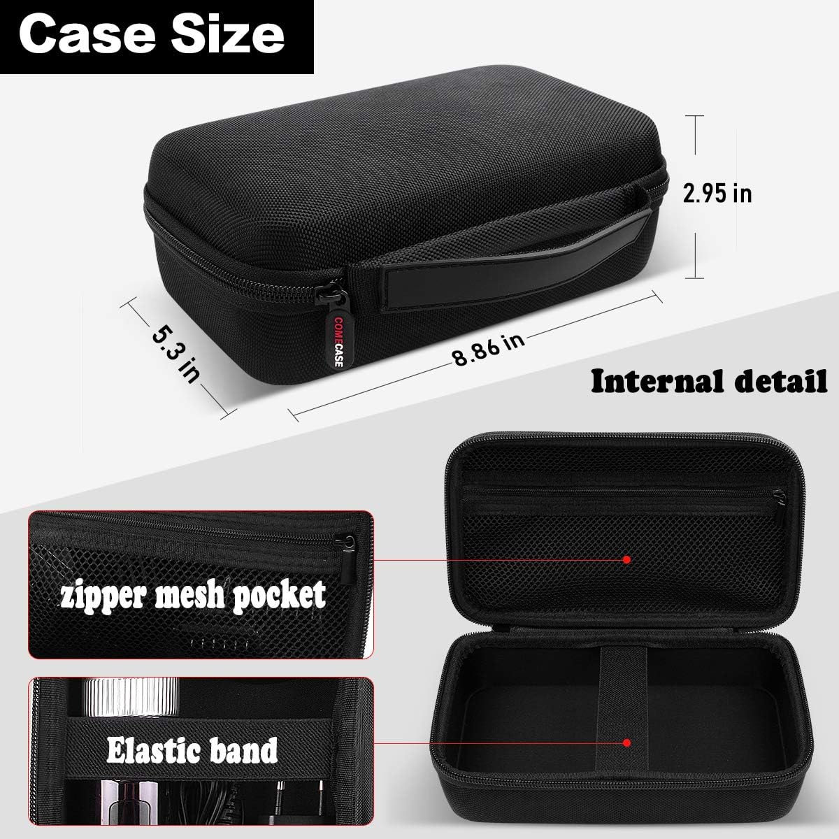 Case for Hatteker/for oneisall/for Ufree/for Novah Hair Clipper, Beard Trimmer Organizer Storage for Men Hair Cutting Kit Precision Shaver, with Inner Net Bag for Grooming Kit (Case Only)