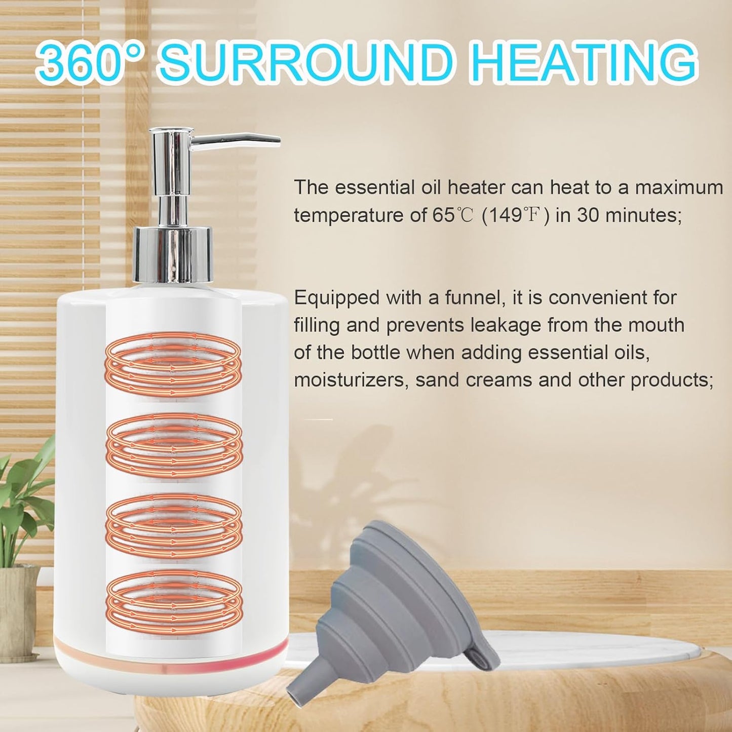 Massage Oil Warmer, Professional Lotion Warmer Heater,Automatic Massage Bottles Warmer Heated Oil Lotion Cream for Salon, Barber Shops, Home, with Two Oil Bottle Dispenser