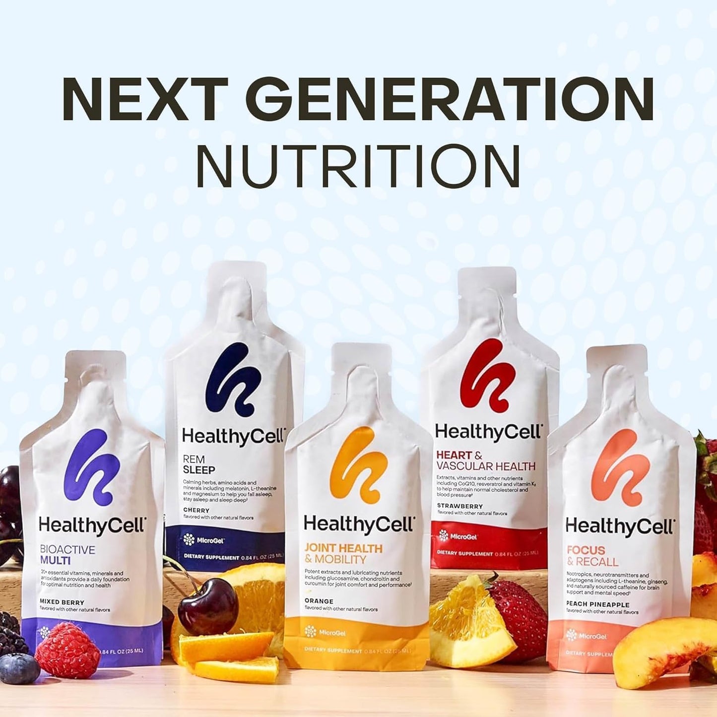 Healthycell REM Sleep - Liquid Gel Extra Strength Sleep Supplement for Adults - Melatonin, Magnesium, GABA, L-theanine Supplement - Maximum Absorption - 14 Gel Packs