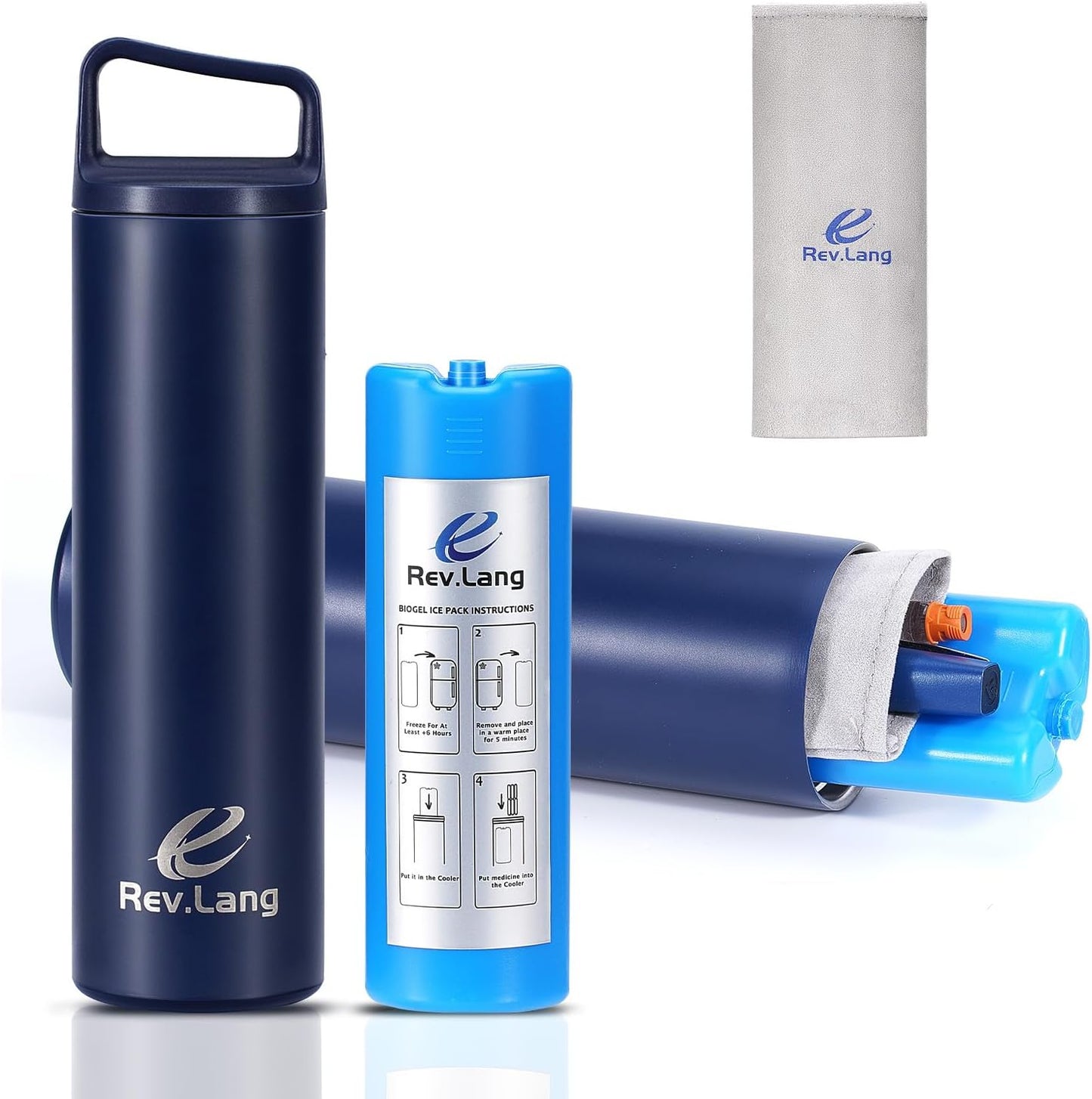 Rev.Lang Nomad 1-3 Insulin Pens Medicine Cooler Travel CASE Bag Insulin Pen Cooler Box Portable EpiPen Carry Case Medical Diabetic Bag TSA Approved Diabetic Travel case with Biogel Ice Pack