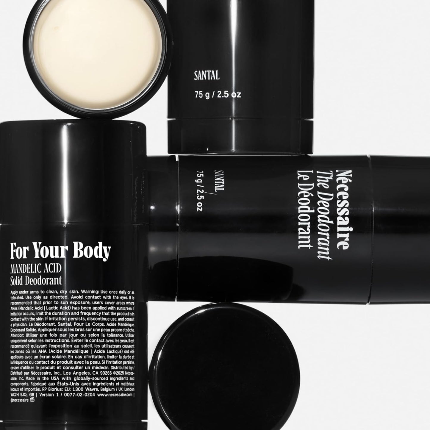 Nécessaire The Deodorant Santal | Aluminum Free Deodorant For Women & Men. Extra Strength Treatment with Mandelic Acid. Free of Baking Soda, Ozokerite & Silicones (75 g/2.5 oz)