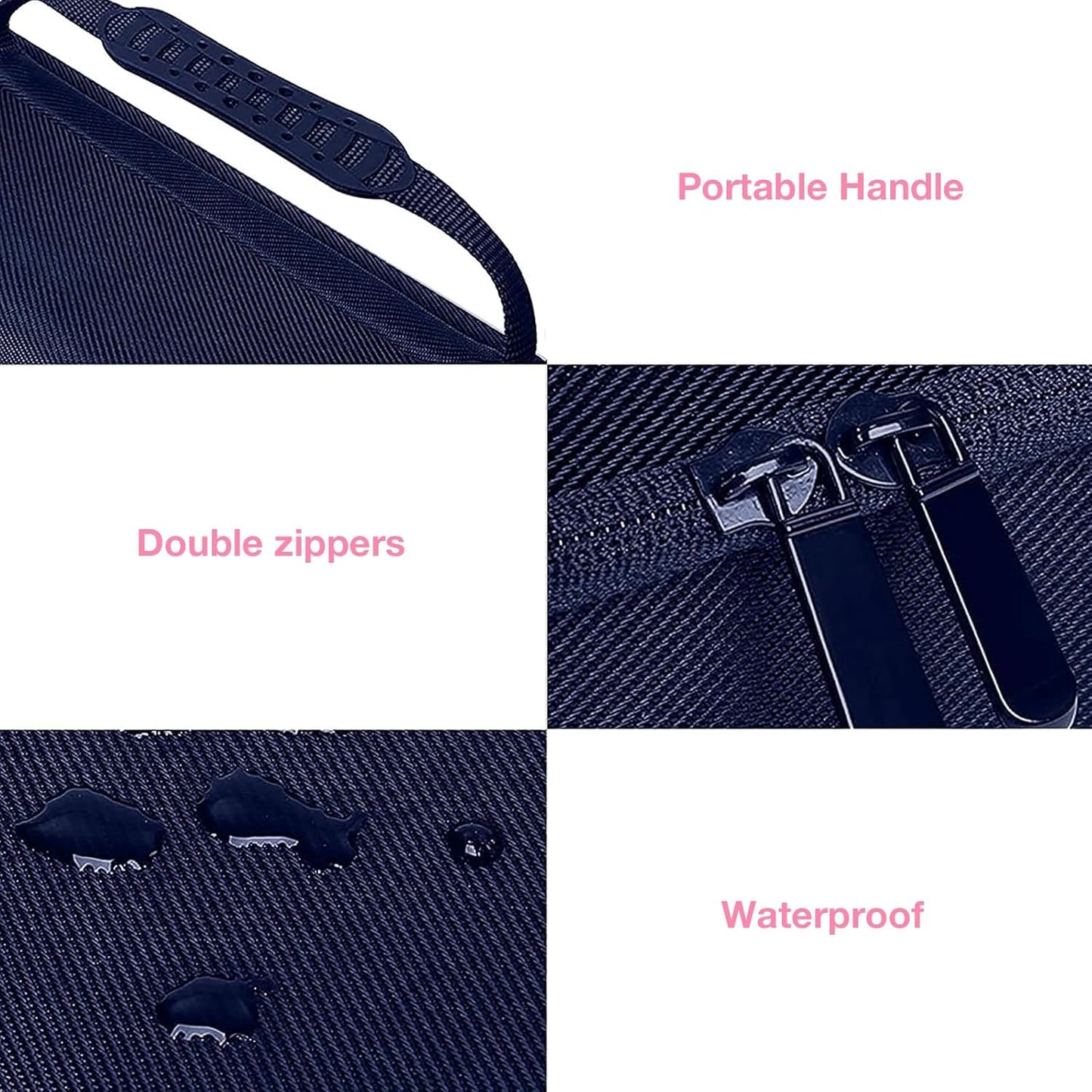 MOSISO Hard Travel Case Storage Bag Compatible with Revlon One-Step Hair Dryer Brush 1.0 & PLUS 2.0, EVA Carrying Case Cover Protective Hard Shell Sleeve with Hot Air Brush Pouch, Navy Blue