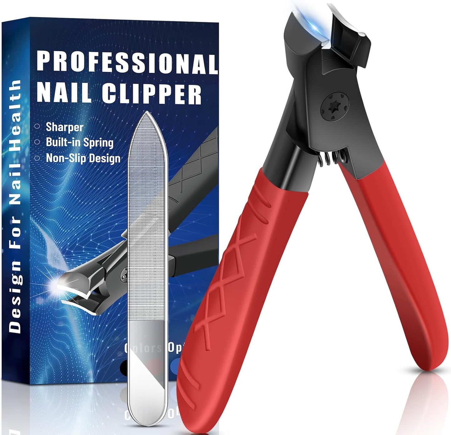 Upgraded Large Nail Clippers for Men, Senior Toenail Clippers with Non-Slip Long Handle and Open Jaw for Thick Toenails