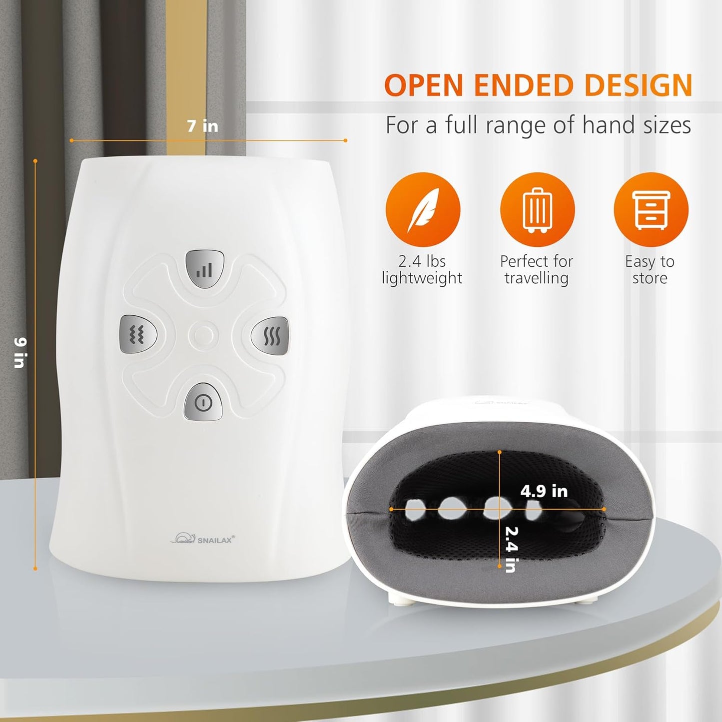 Snailax Cordless Hand Massager with Heat and Compression, Vibration, Hand Massager, 3 Compression Intensities, Rechargeable, Gifts for Women, Men, Mom