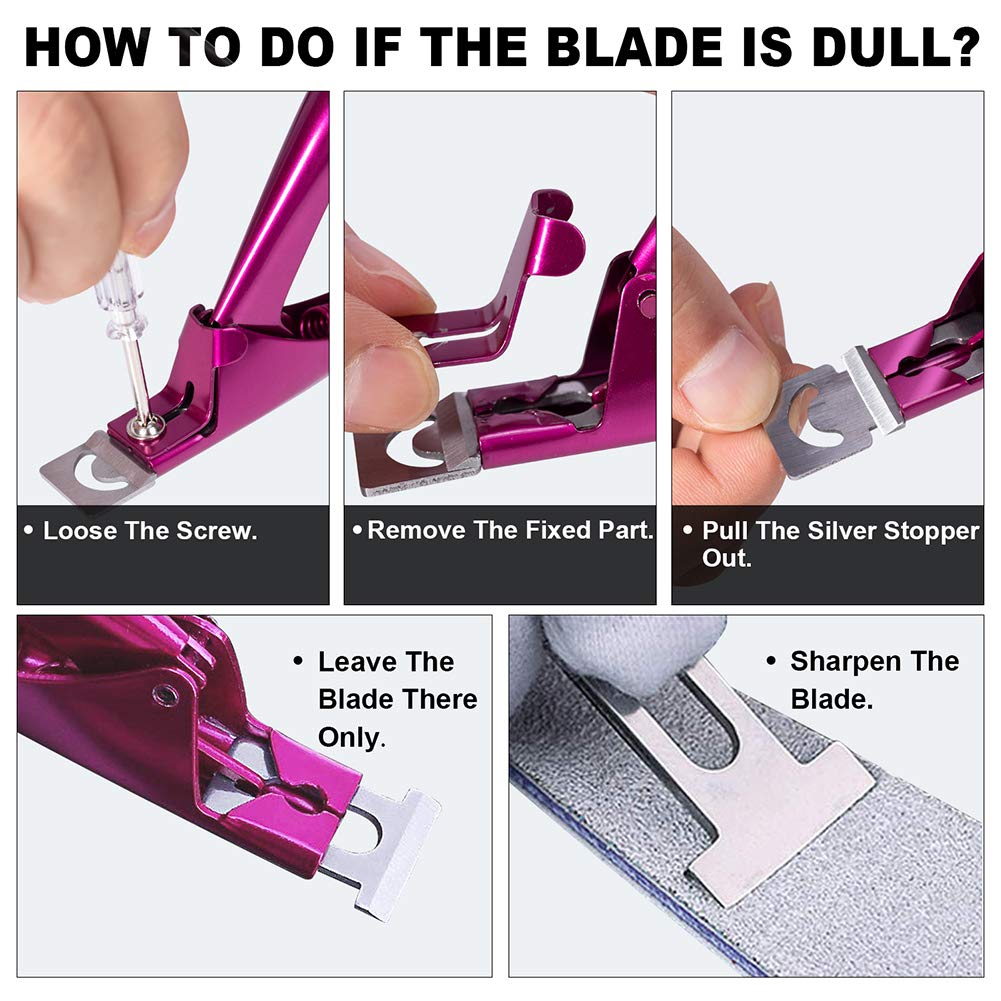 Elegant Violet Red Premium Adjustable Stainless Steel Artificial Acrylic Fake False Nail Tip Clipper Cutter Trimmer Manicure Pedicure Sharp Blade Clip Tool For Salon Home Nail Art Beauty Design DIY