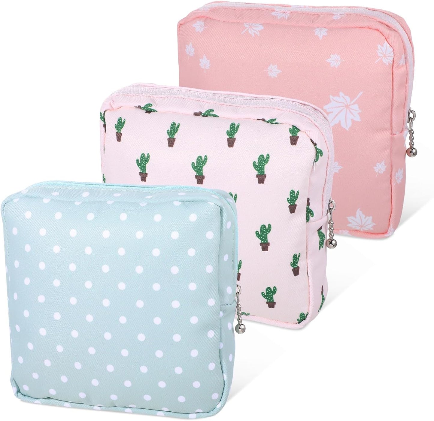 3 Pcs Sanitary Napkin Storage Bag, Portable Period Bags for Women Reusable Pad Bag for Period Feminine Product Bags for Pads Sanitary Napkins Tampons Panty Liners Storage