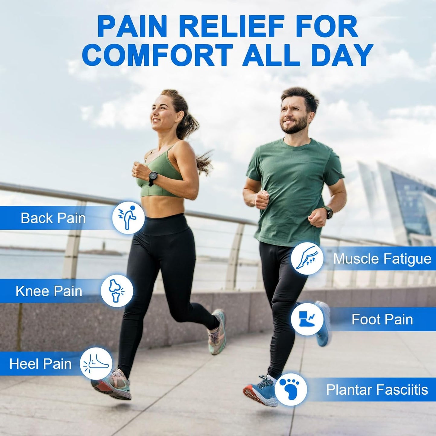 Plantar Fasciitis Relief Insoles with High Arch Support - Heavy Duty Support and Heel Pad, Orthotic Shoe Inserts for Moderate Pronation, Arch Pain, Flat Feet, Men Women, All-Day Comfort