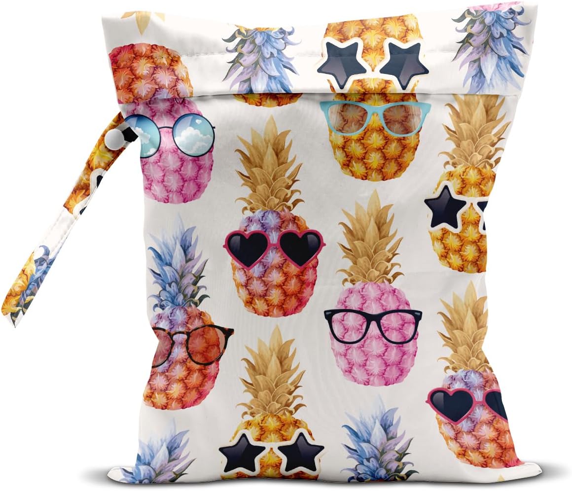 Wet Bag, Wet Dry Bag, Wet Bag for Swimsuit, Travel, Beach, Pool, Diapers, Dirty Yoga Gym Clothes, Makeup Bag, Waterproof Tropical Palm Leaves Decor Jungle Palm Leaf Favors