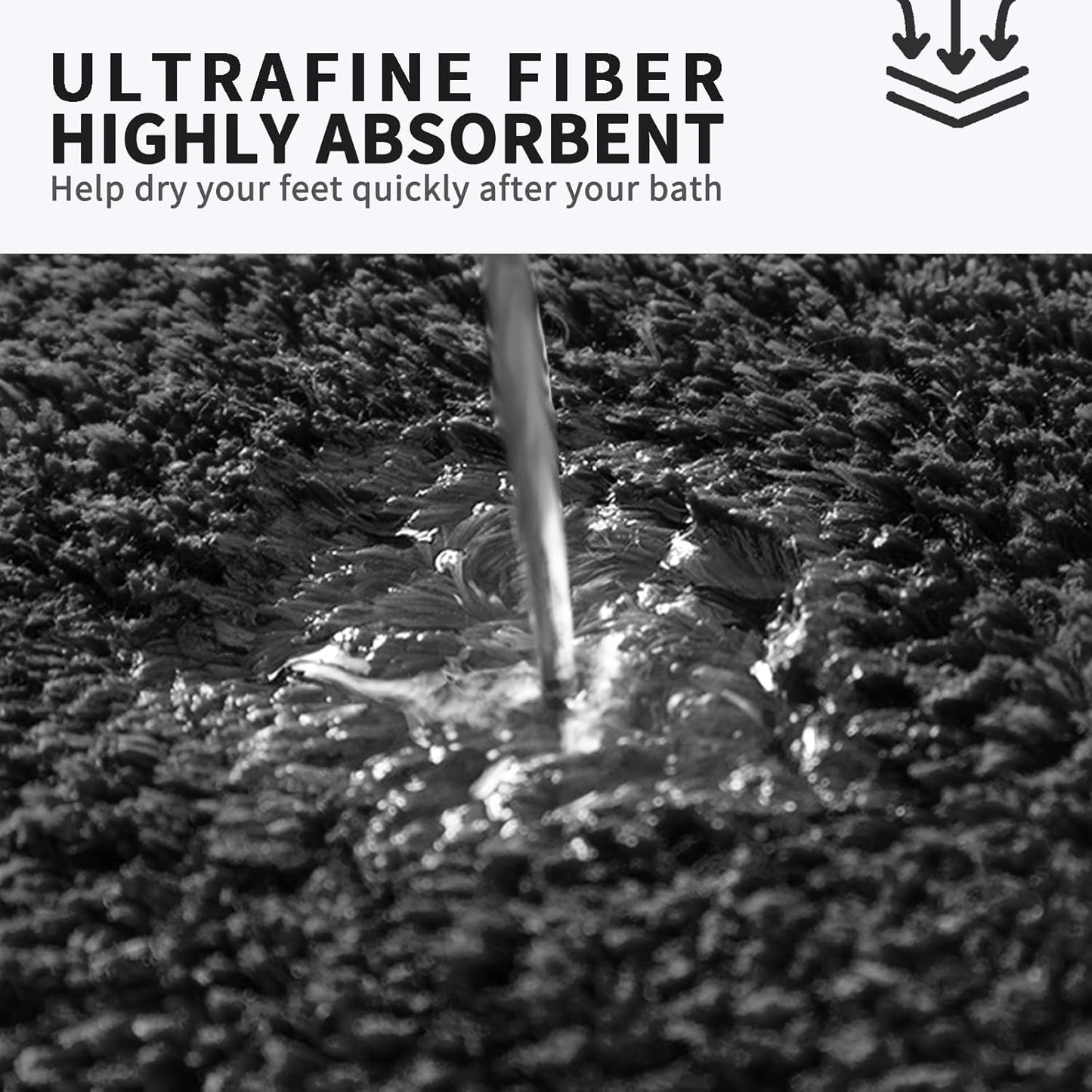 FIFU Bathroom Runner Rug 24" W x 60" L, Bath Mats for Bathroom, Bedroom & Kitchen, Non-Slip Rubber Latex Backing, Comfort & Soft Shower Bathmat & Carpet for Sink, Home & Hallways, Black