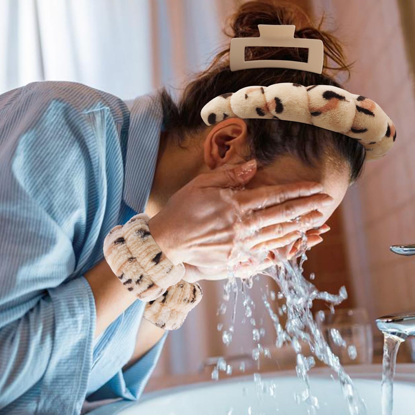 Chanaco Spa Headband, Skincare Headband, Headband for Washing Face, Makeup Headband, Wrist Towels for Washing Face, Face Wash Headband, Teen Girl Gifts Trendy Stuff, Hair Accessories for Women