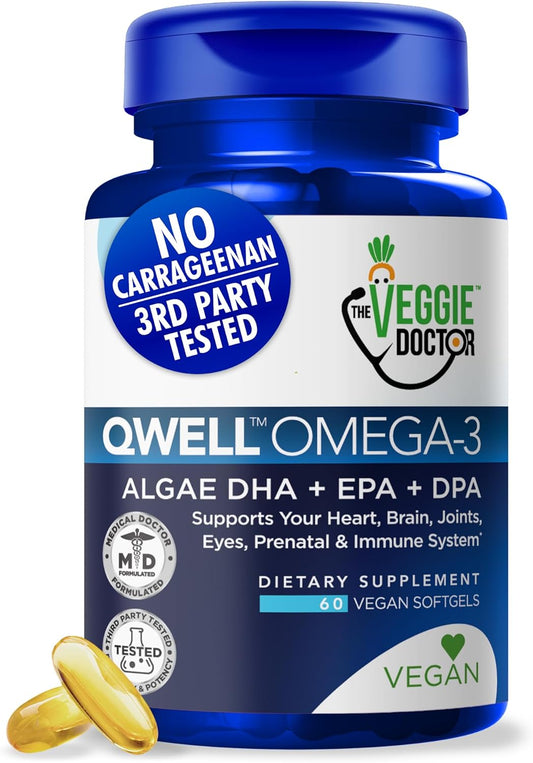 Vegan Omega 3 Supplement – Algae Omega 3 with DHA EPA DPA – Vegan Capsules from Algal – Fish Oil Alternative – Plant-Based Algae Oil Formula – Non-GMO, Carrageenan-Free, High Strength