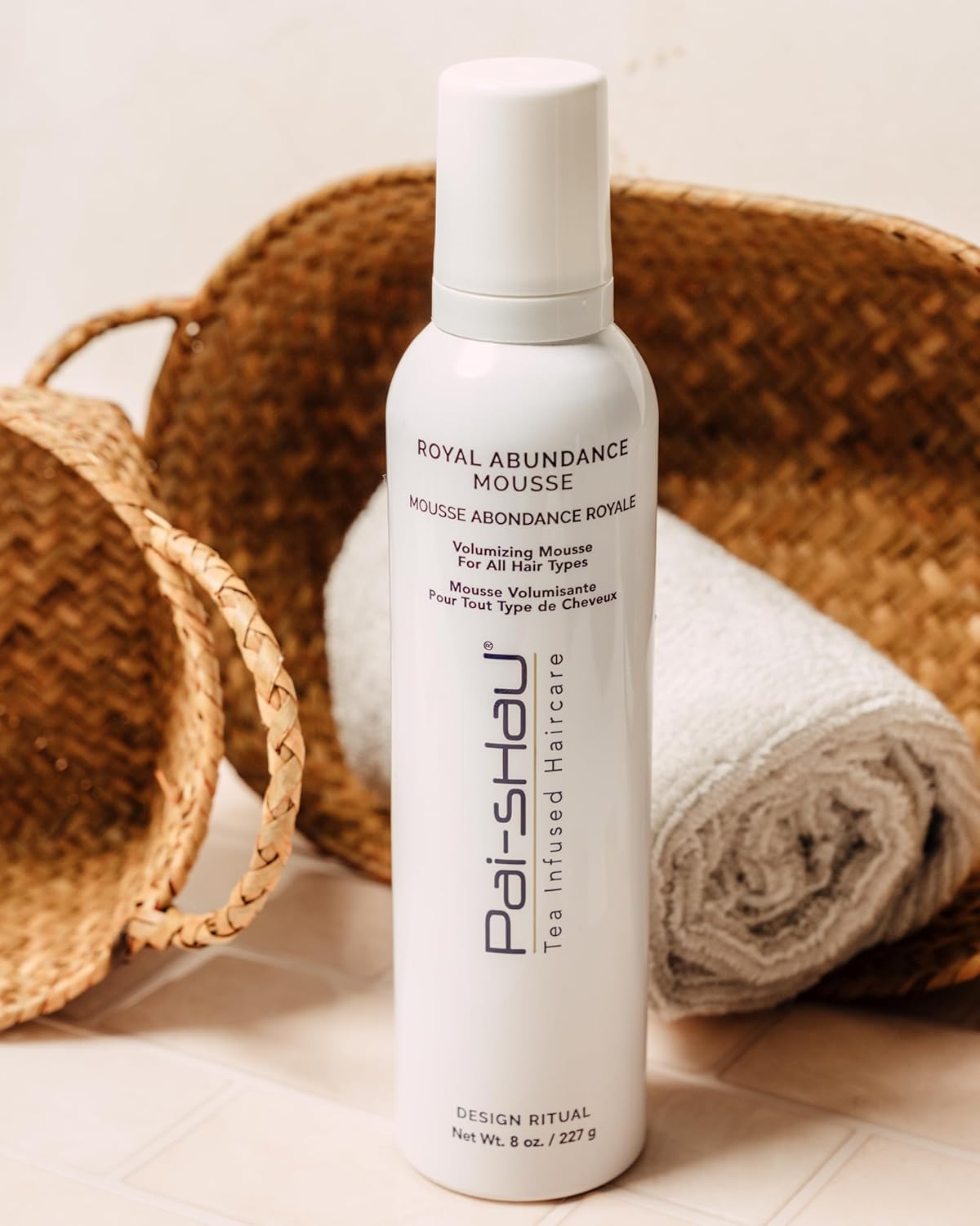 Pai-Shau Royal Abundance Mousse - Volumizing & Nourishing Hair Mousse for Styling - Adds Shine & Soft, Touchable Hold - Long Lasting Hold Ideal for All Hair Types - 8 fl. Oz