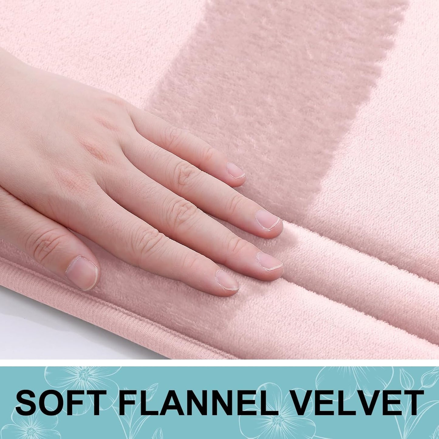 Grandaily Memory Foam Bath Mat Rug 30x20, Ultra Soft, Non-Slip and Absorbent Bathroom Rugs, Machine Wash Dry, Comfortable Bath Carpet for Bathroom Floor, Tub and Shower, Pink