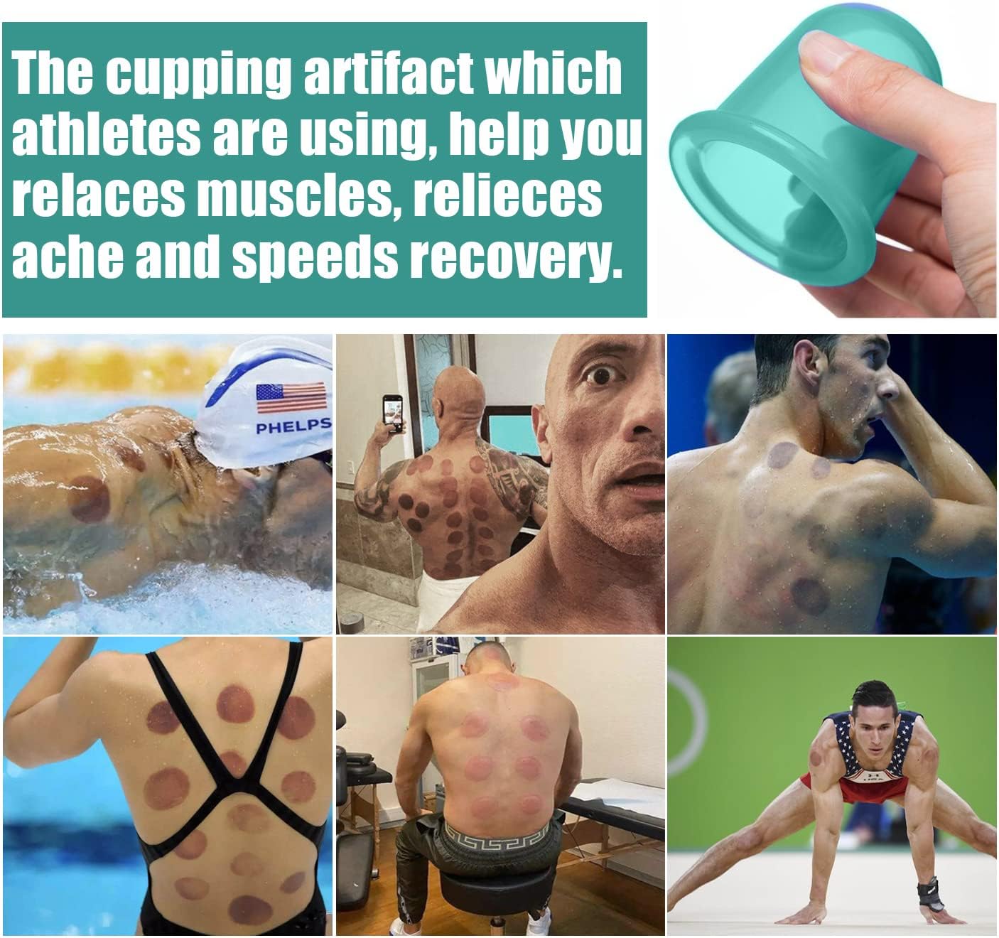 Silicone Cupping Therapy Set - Facial Cupping Set - Cellulite Cup -Face and Body Cupping Massager - Vacuum Suction Cups - Cellulite Remover Muscle Relaxation Home Use 7PACK