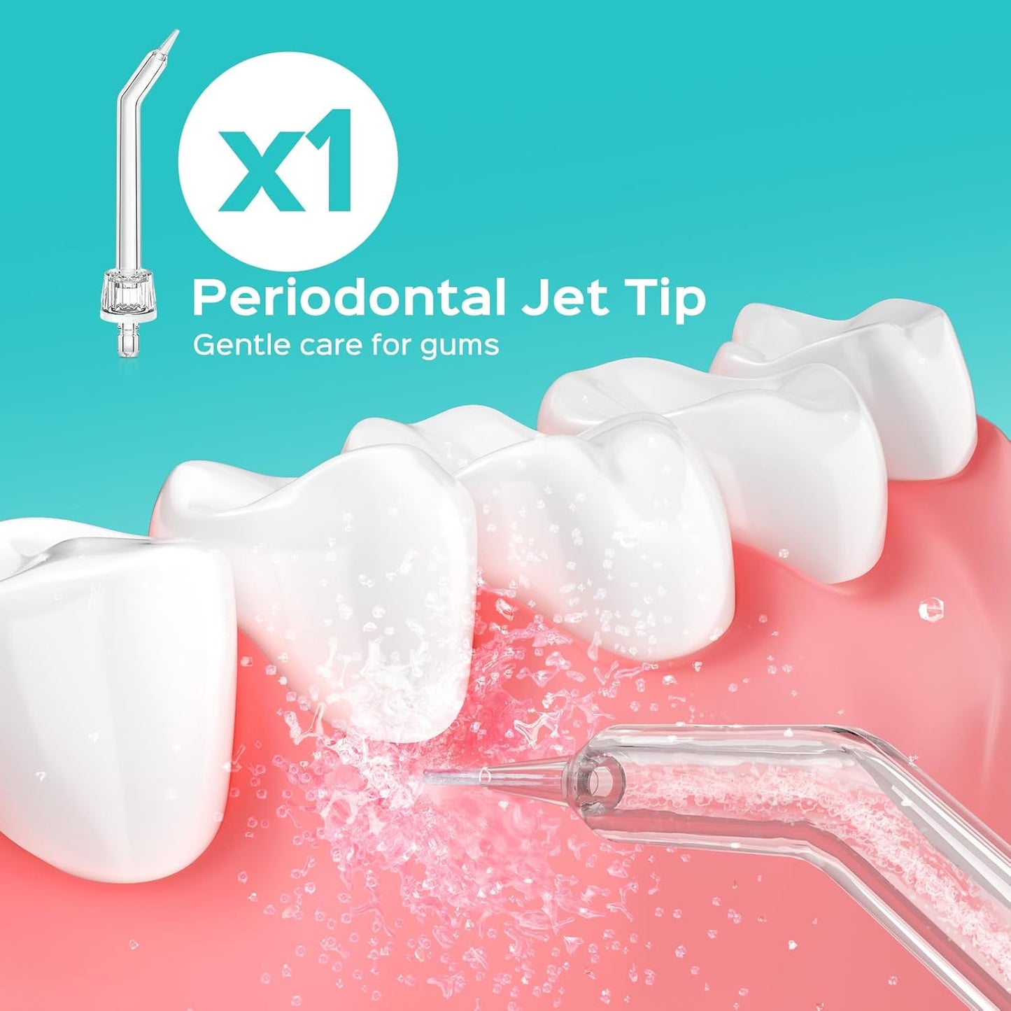 COSLUS Original Water Flosser Replacement Tips: Replacement Heads Compatible with COSLUS, Aquasonic, Nicwell, Oralfree, WELLFINE, Hangsun, Tovendor Water Dental Pick, Flosser Accessory, 5 Mix Jet Tips