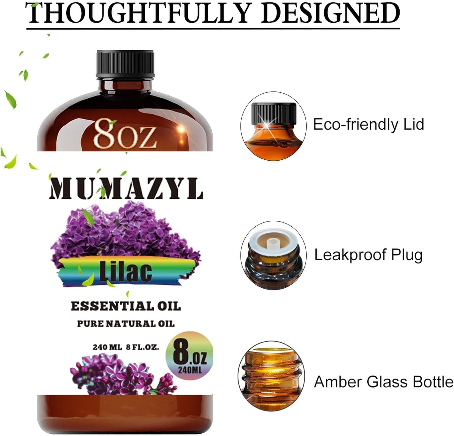 Lilac Essential Oil, Lilac Oil 8 Fl Oz 240ML for Diffuser Humidifier Yoga Cleaning DIY Candle Soap Making Essential Oils