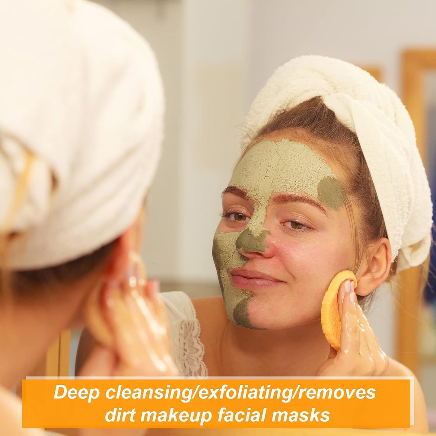 50 Pcs Compressed Facial Sponges Facial Makeup Natural Cosmetic Spa Sponges for Women Cleansing, Exfoliating Mask, Makeup Removal, Dead Skin, and Dirt, Travel Essentials(Yellow)