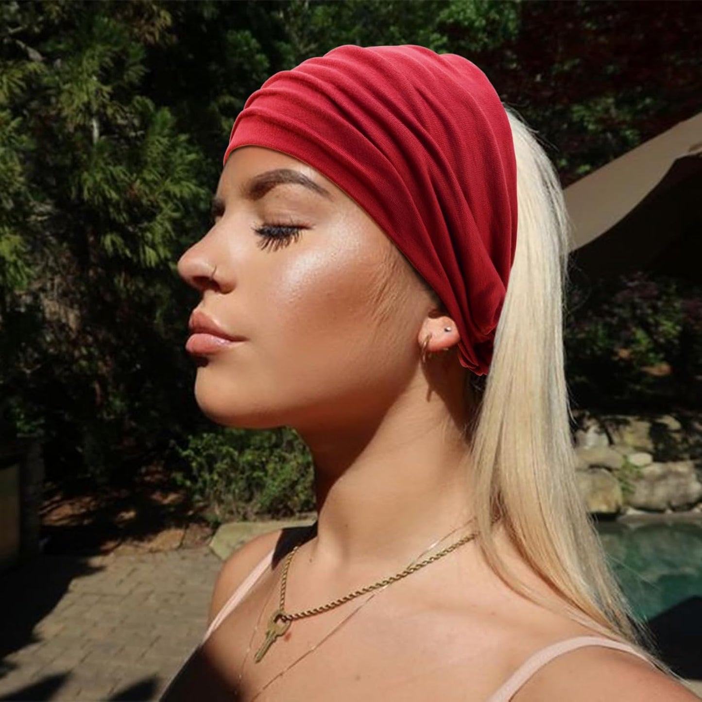 Extra Wide Headbands for Women Large Turban Headband Non Slip Boho Elastic Hairband Hair Twisted Knot Head Bands Accessories