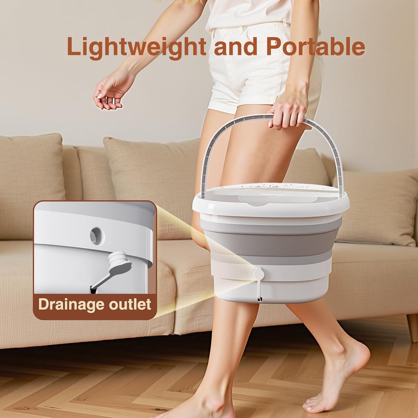 Pedicure Foot Spa with Bubble and Heat,Collapsible Foot Soaking Tub with Remote Control,Pedicure Tools for Feet,Foot Bath Soak Tub Gift for Women/Men,Mom/Dad