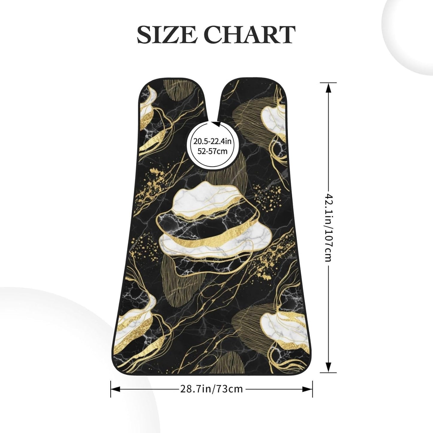 Beard Hair Catcher for Men, Waterproof Shaving Bib Apron Non-Stick, Trimming Tool for Dad Husband, Gold Black Marble Shave Bib