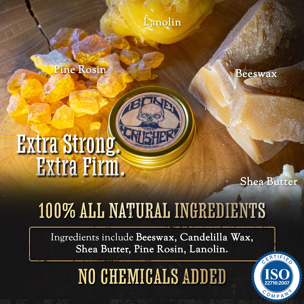 THE VINTAGE GROOMING CO. Gold Standard Mustache Kit - 4 One Ounce Mustache Wax, 2 Combs, 1 Night Fury Mustache Wax Remover Oil