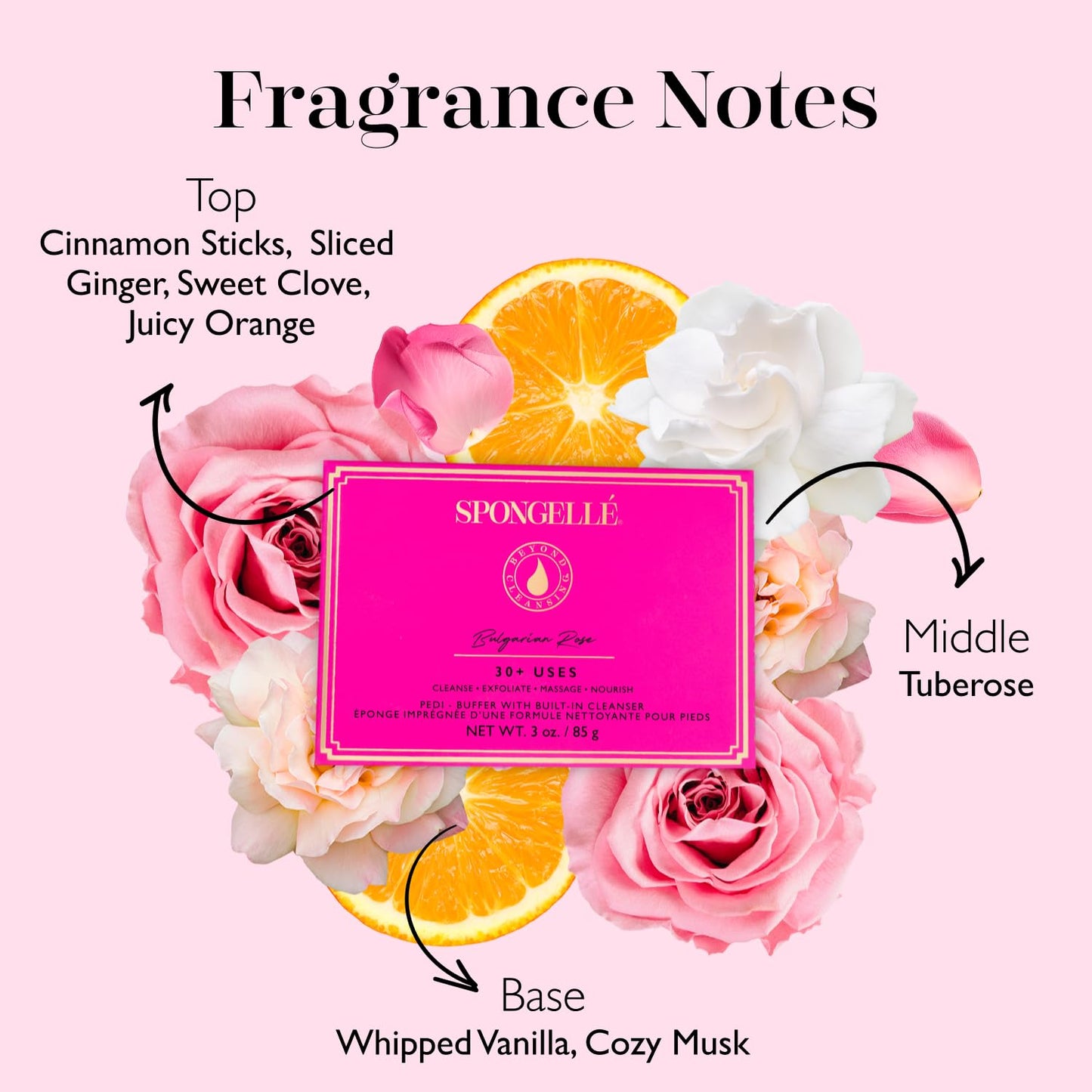 Bulgarian Rose Pedi Buffer – Exfoliating Foot Scrub & Cleanser | Softens, Smooths & Hydrates Dry Feet | Built-in Body Wash | 30+ Uses | Vegan, Paraben-Free, Cruelty-Free | at-Home Pedicure Spa