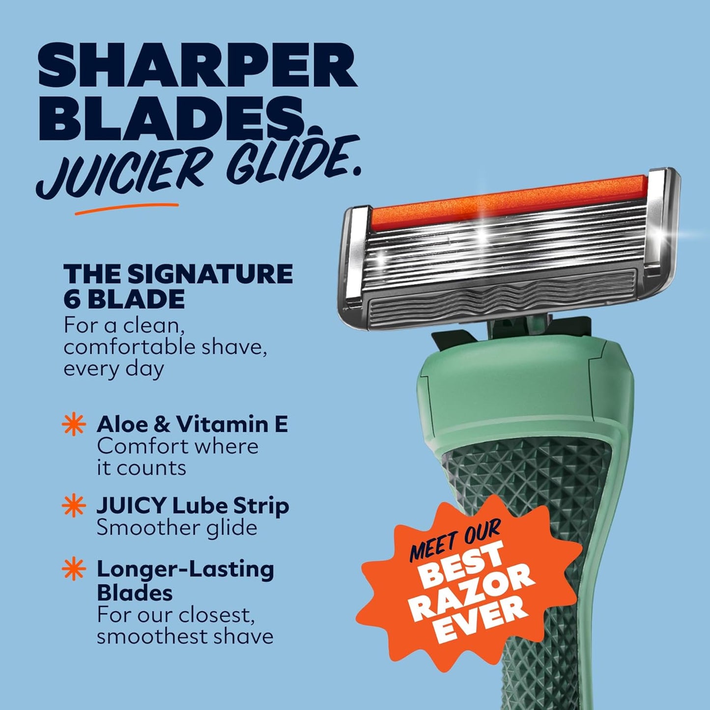Dollar Shave Club | The Member Exclusive Shave Set | 4 Extra Close Refill Cartridges, 1 Handle (Green), 1 Shave Butter 3 ounce, 1 Razor Cover, Razors for Men
