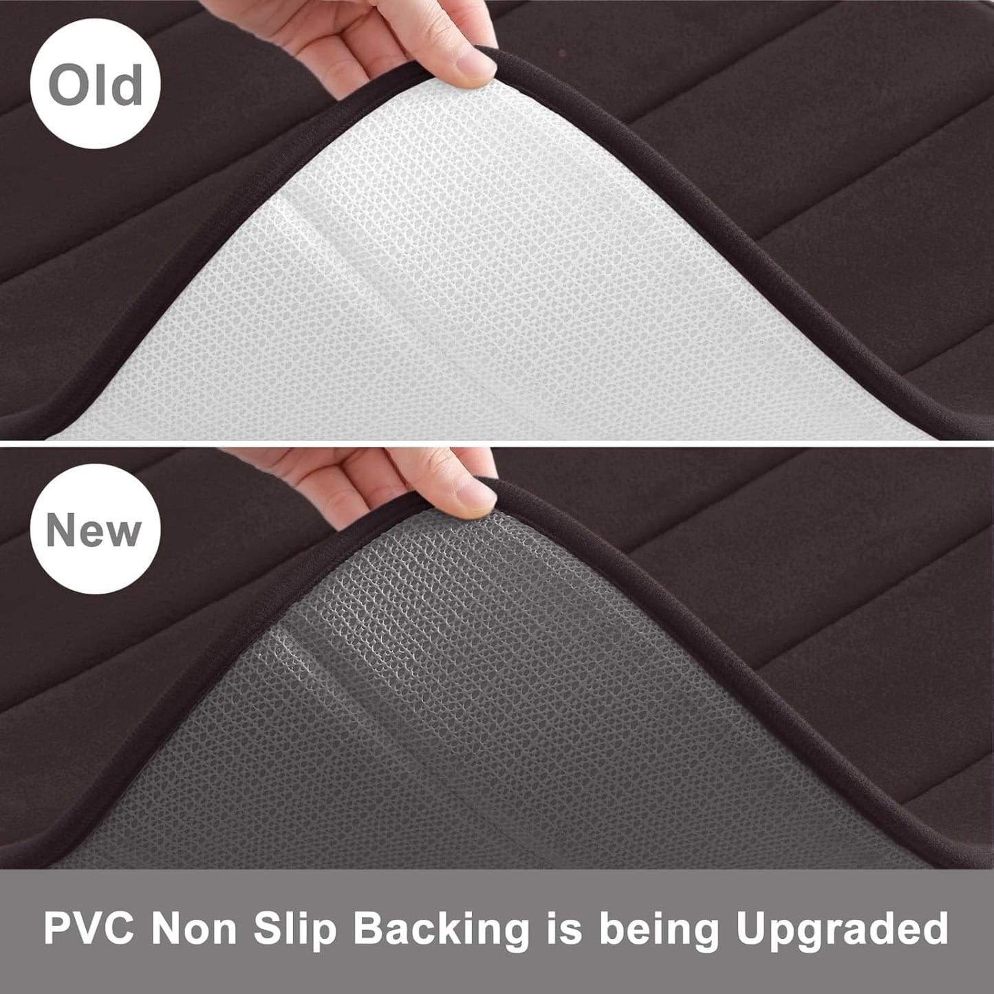 Buganda Memory Foam Bath Mat, 47" x 24", Ultra Soft and Non-Slip Bathroom Rugs, Water Absorbent and Machine Washable Bath Rug Runner for Bathroom, Shower, and Tub, Brown