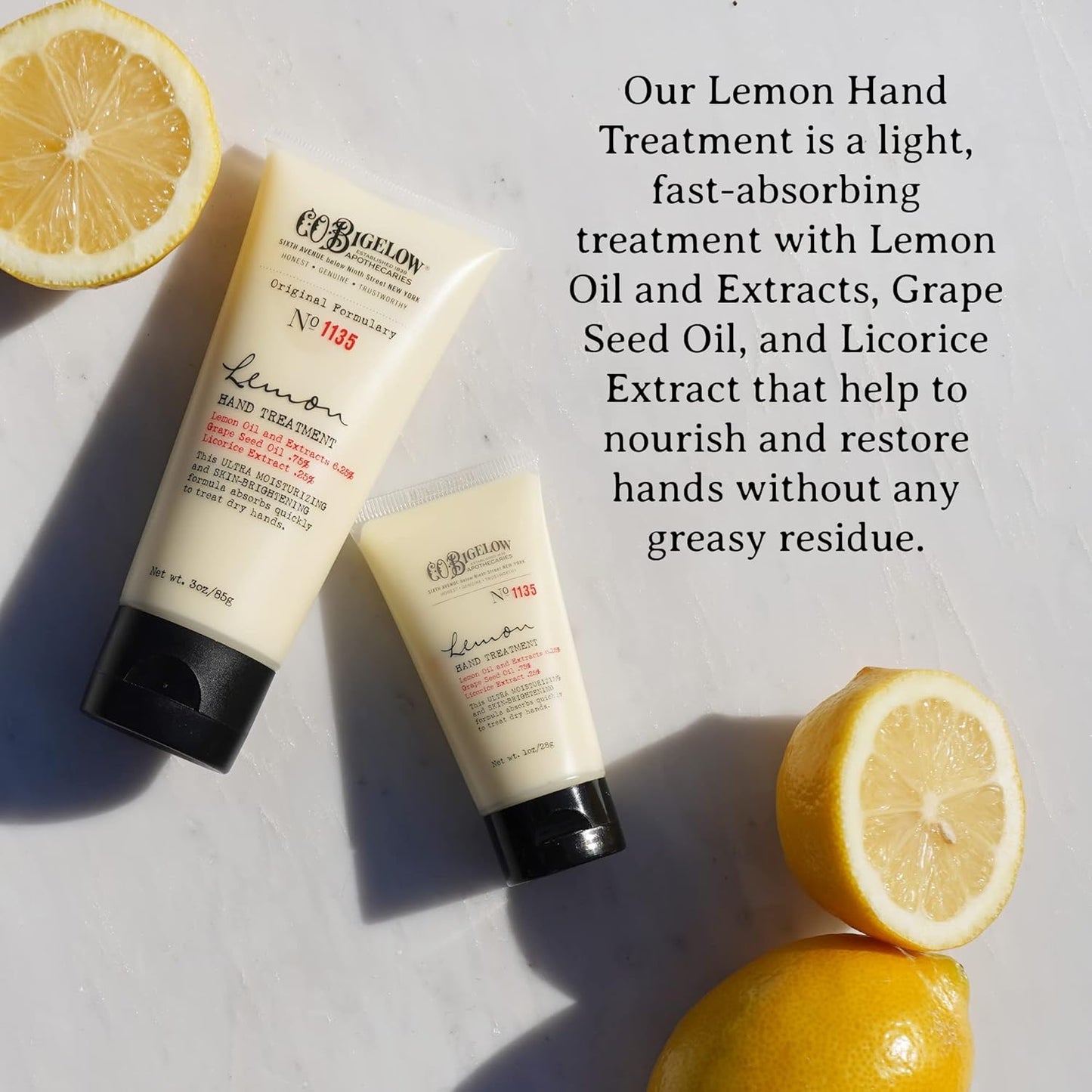 C.O. Bigelow Apothecary Trio Bath & Body Care Gift Set, Lemon Soap, Lemon Hand Treatment & Body Cream, Liquid Hand Wash & Moisturizing Lotions, Set of 3