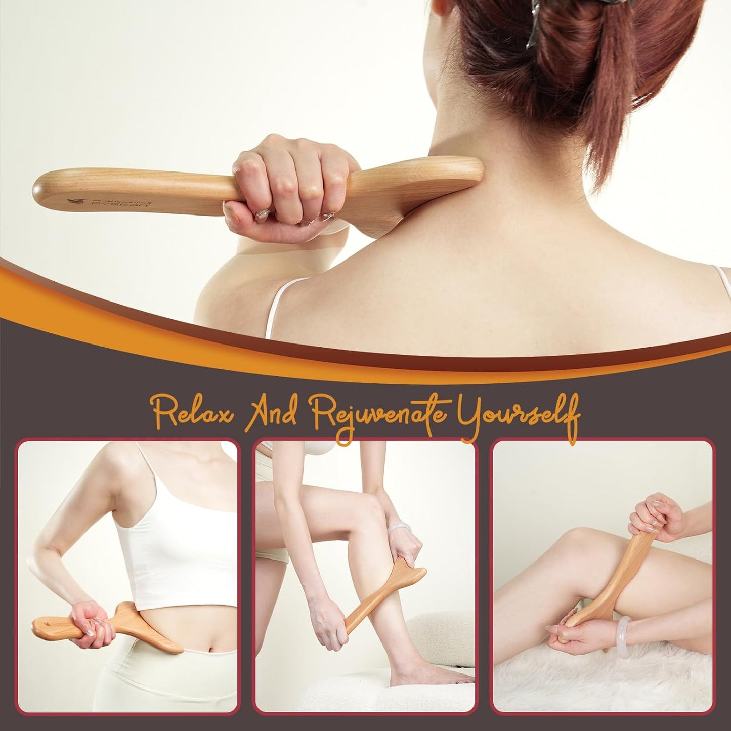 Wood Therapy Massage Tools, Lymphatic Drainage Massager, Pain Relief, Neck, Back, Whole Body Massage Multi-Functional Massager