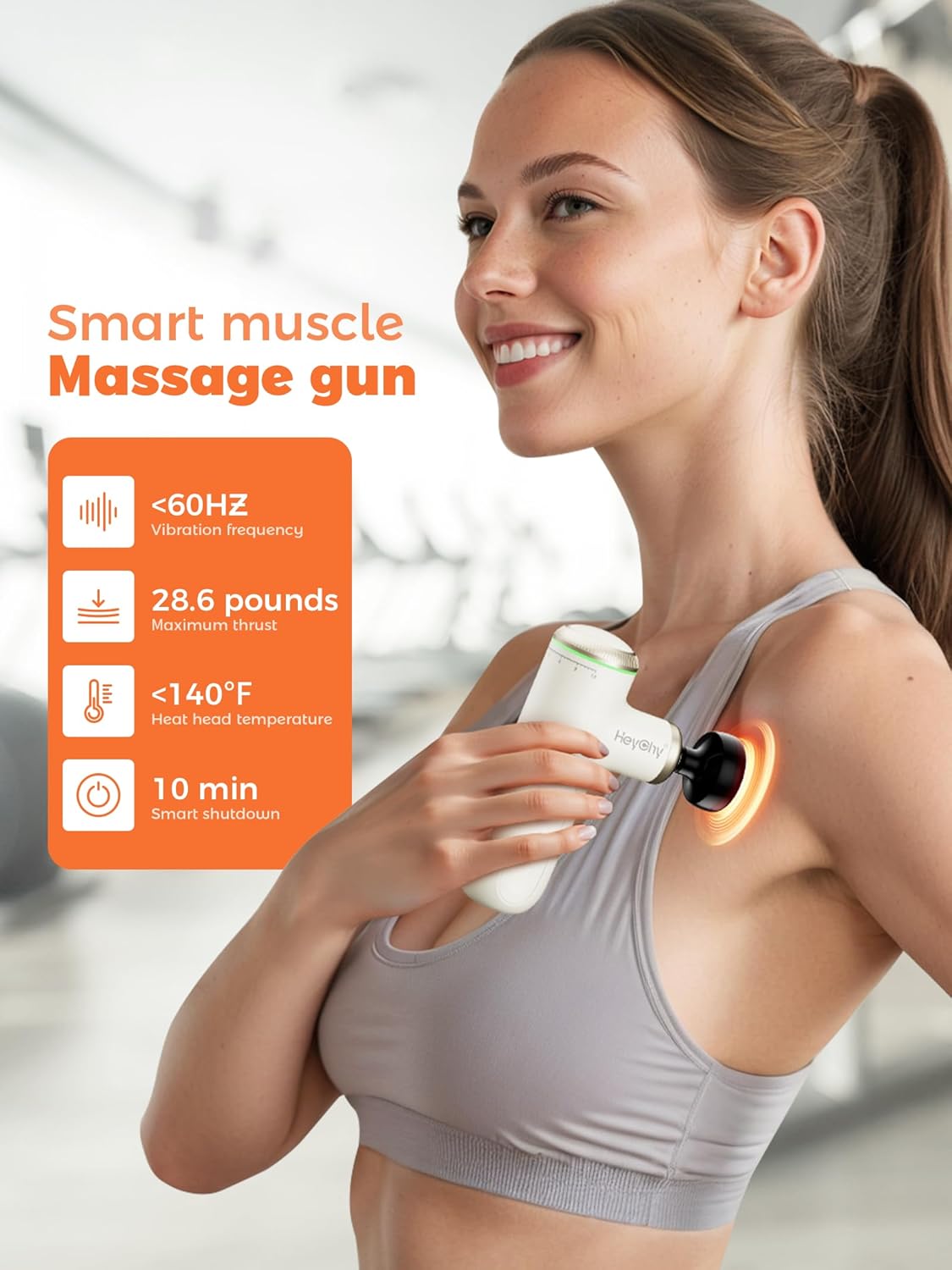 A1 Super Mini Massage Gun, Percussion Deep Tissues Muscle Massager (Heat-White)