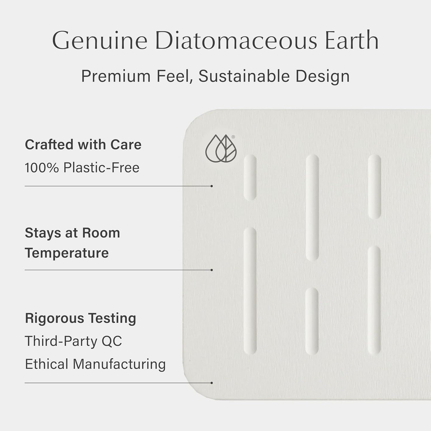 Dorai Home Bath Stone Mat 23.6"x15.4" – Luxury Diatomite Stone Mat, Quick-Dry, Non-Slip, Rain Sandstone
